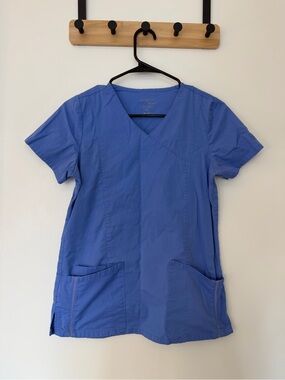 MAEVN Blue V-Neck Medical Scrub Top